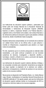 Pronunciamiento ANUIES